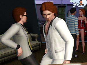 Jared and Ramses get down  in Sims 3 University.
