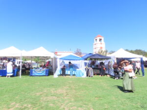 Lots of vendors under decorated tents!